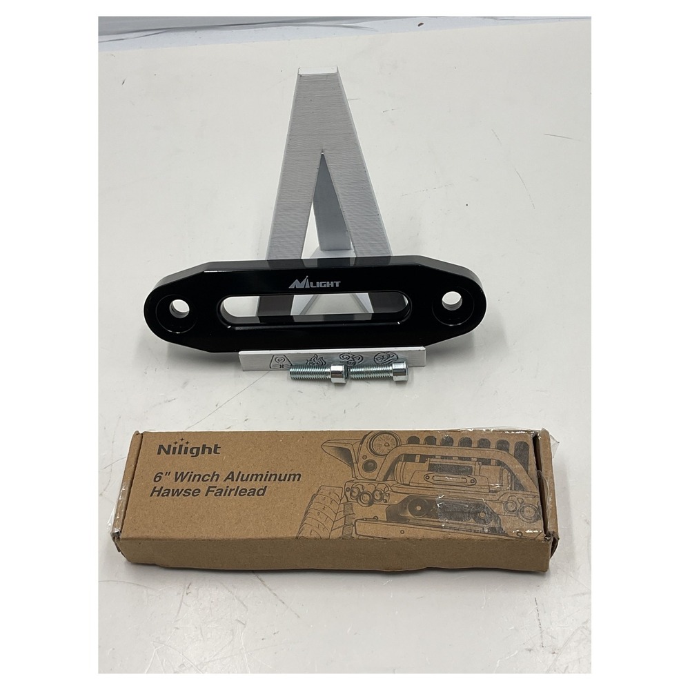 Nilight 6" Aluminum Hawse Fairlead Black for Synthetic Winch Rope Off-Road
